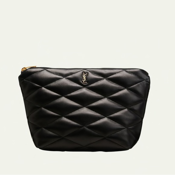 Yves Saint Laurent Handbags - Sade YSL Quilted Lambskin Pouch Clutch Bag